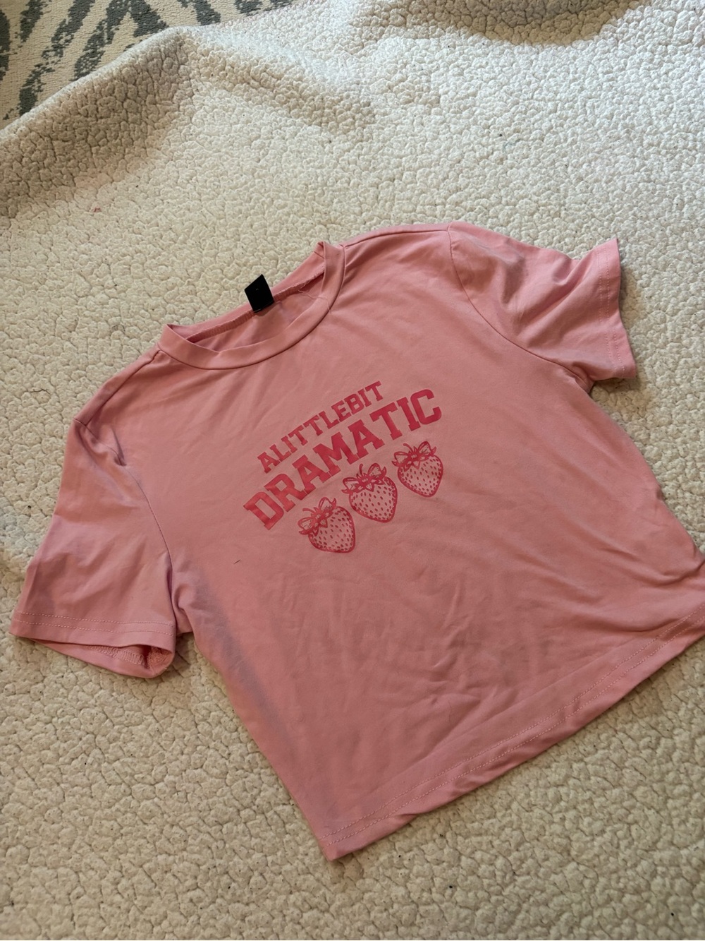 SHEIN Pink Cropped Tee